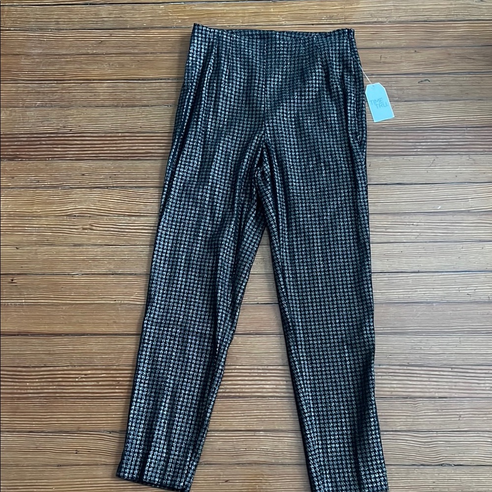 Black and gold Houndstooth Pants